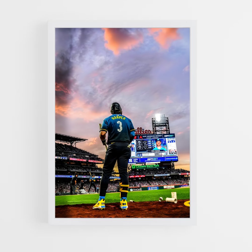 Poster Sunset Hero – affiche Baseball (vue 3)